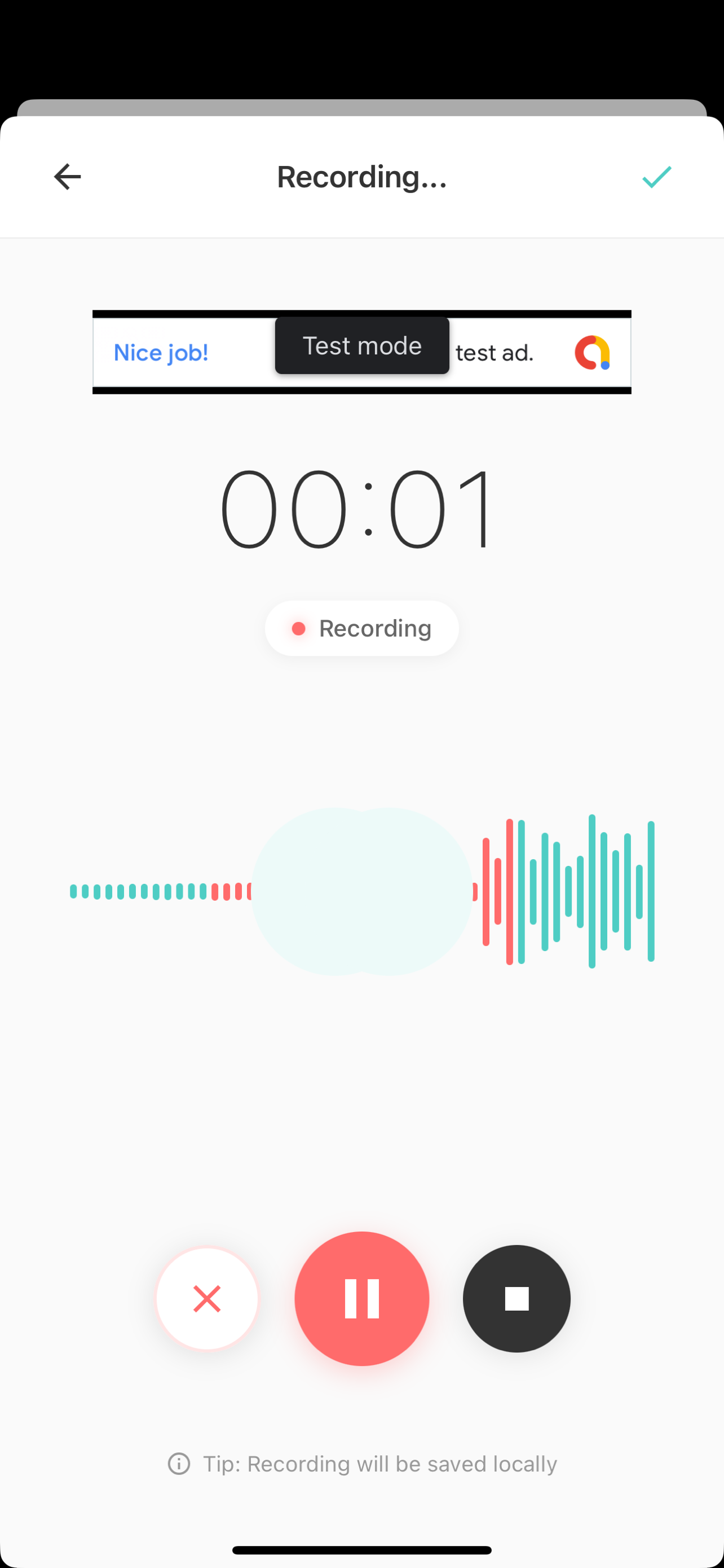 Voice Recording Interface on iPhone